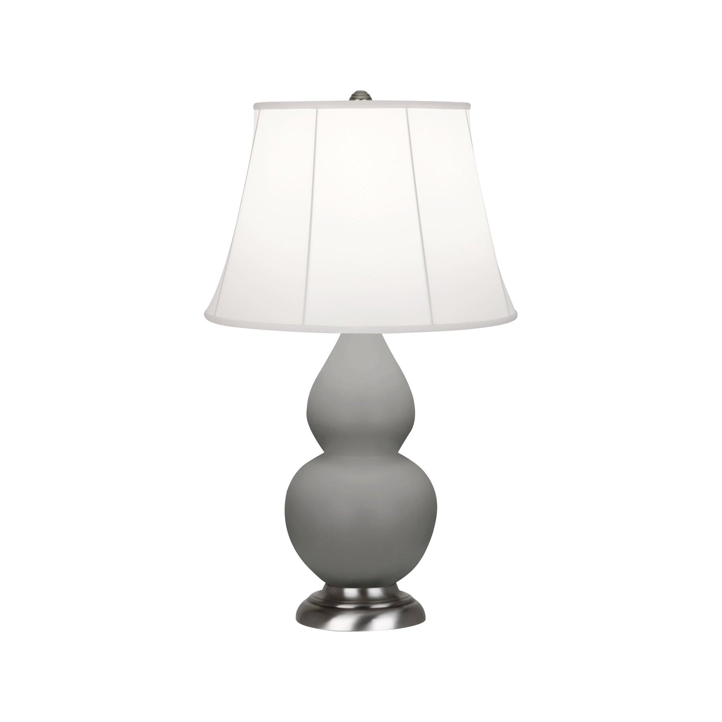 Robert Abbey  Matte Smoky Taupe Small Double Gourd Accent Lamp in Matte Smoky Taupe Glazed Ceramic with Antique Silver Finished Accents MST12