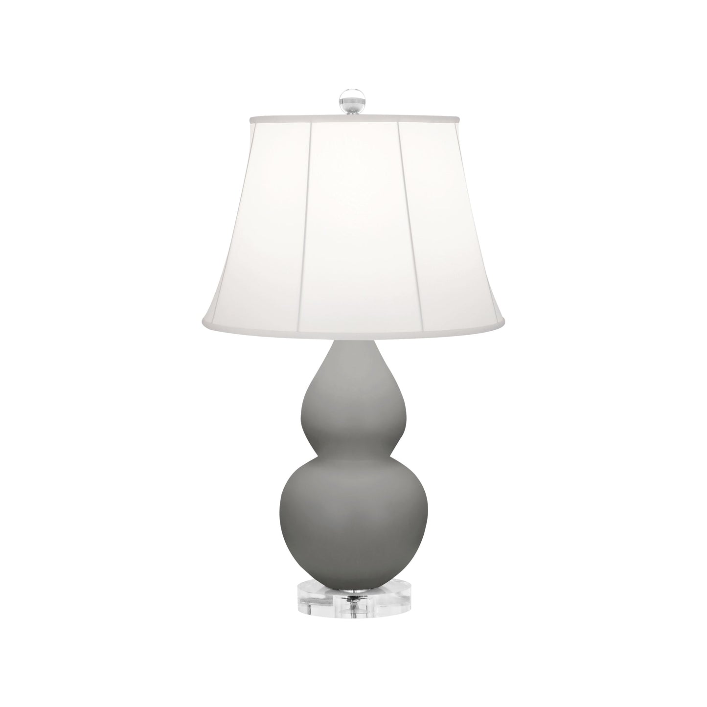 Robert Abbey  Matte Smoky Taupe Small Double Gourd Accent Lamp in Matte Smoky Taupe Glazed Ceramic with Lucite Base MST13