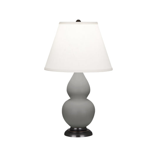 Robert Abbey  Matte Smoky Taupe Small Double Gourd Accent Lamp in Matte Smoky Taupe Glazed Ceramic With Bronze Finished Accents MST51