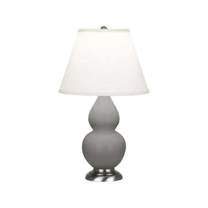 Robert Abbey  Matte Smoky Taupe Small Double Gourd Accent Lamp in Matte Smoky Taupe Glazed Ceramic with Antique Silver Finished Accents MST52