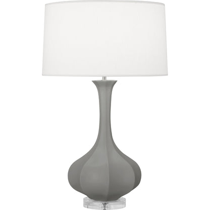 Robert Abbey  Matte Smoky Taupe Pike Table Lamp in MatteSmoky Taupe Glazed Ceramic with Lucite Base MST96