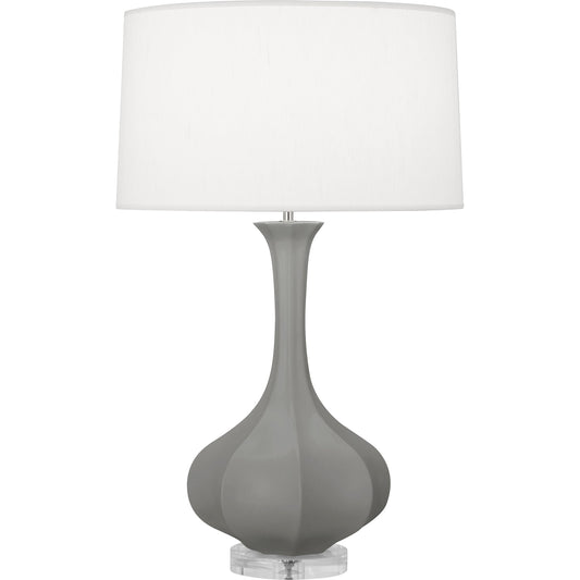 Robert Abbey  Matte Smoky Taupe Pike Table Lamp in MatteSmoky Taupe Glazed Ceramic with Lucite Base MST96