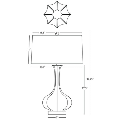 Robert Abbey  Matte Smoky Taupe Pike Table Lamp in MatteSmoky Taupe Glazed Ceramic with Lucite Base MST96