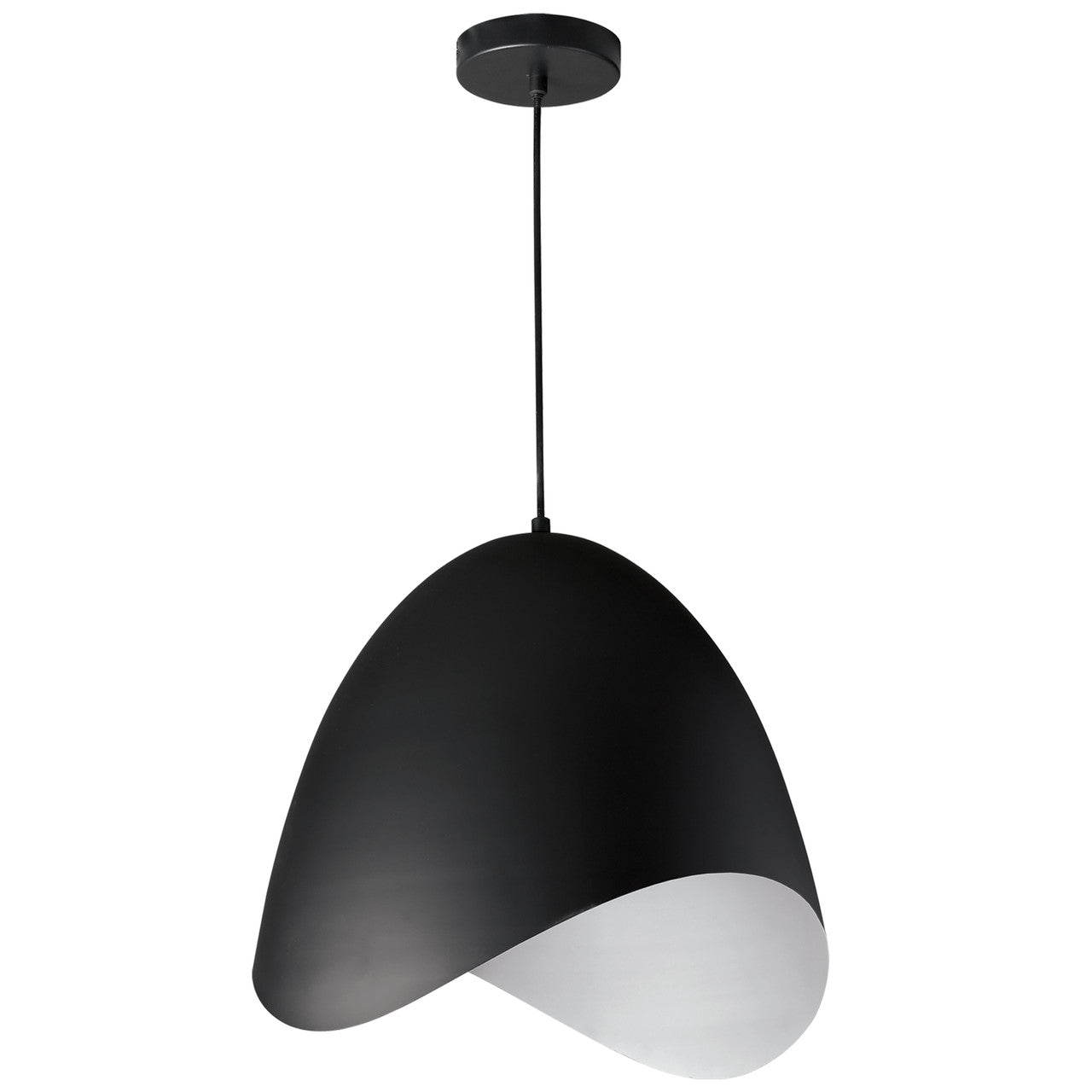 Dainolite 1 Light Pendant, Black Finish MYR-241P-BK