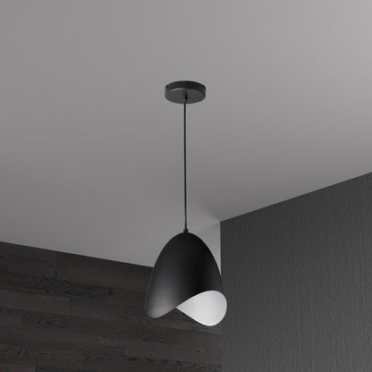 Dainolite 1 Light Pendant, Black Finish MYR-81P-BK