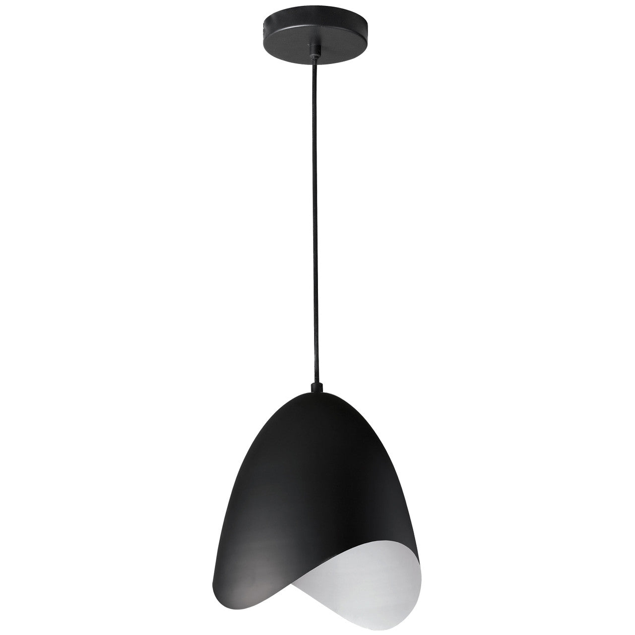 Dainolite 1 Light Pendant, Black Finish MYR-81P-BK