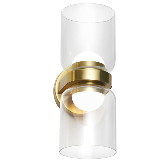 Dainolite 10W LED Nadine Wall Sconce Aged Brass w/ Clear Glass NAD-1020LEDW-AGB