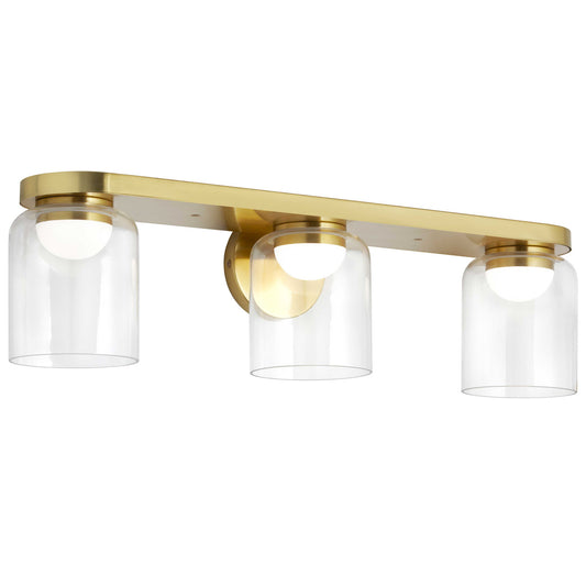 Dainolite 10W LED Nadine Vanity Aged Brass w/ Clear Glass NAD-1930LEDW-AGB