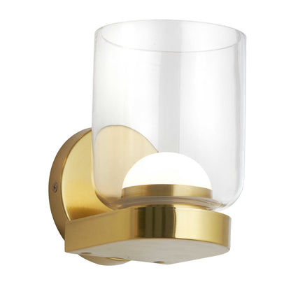 Dainolite 10W LED Nadine Wall Sconce Aged Brass w/ Clear Glass NAD-510LEDW-AGB