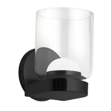 Dainolite 10W LED Nadine Wall Sconce Matte Black w/ Clear Glass NAD-510LEDW-MB