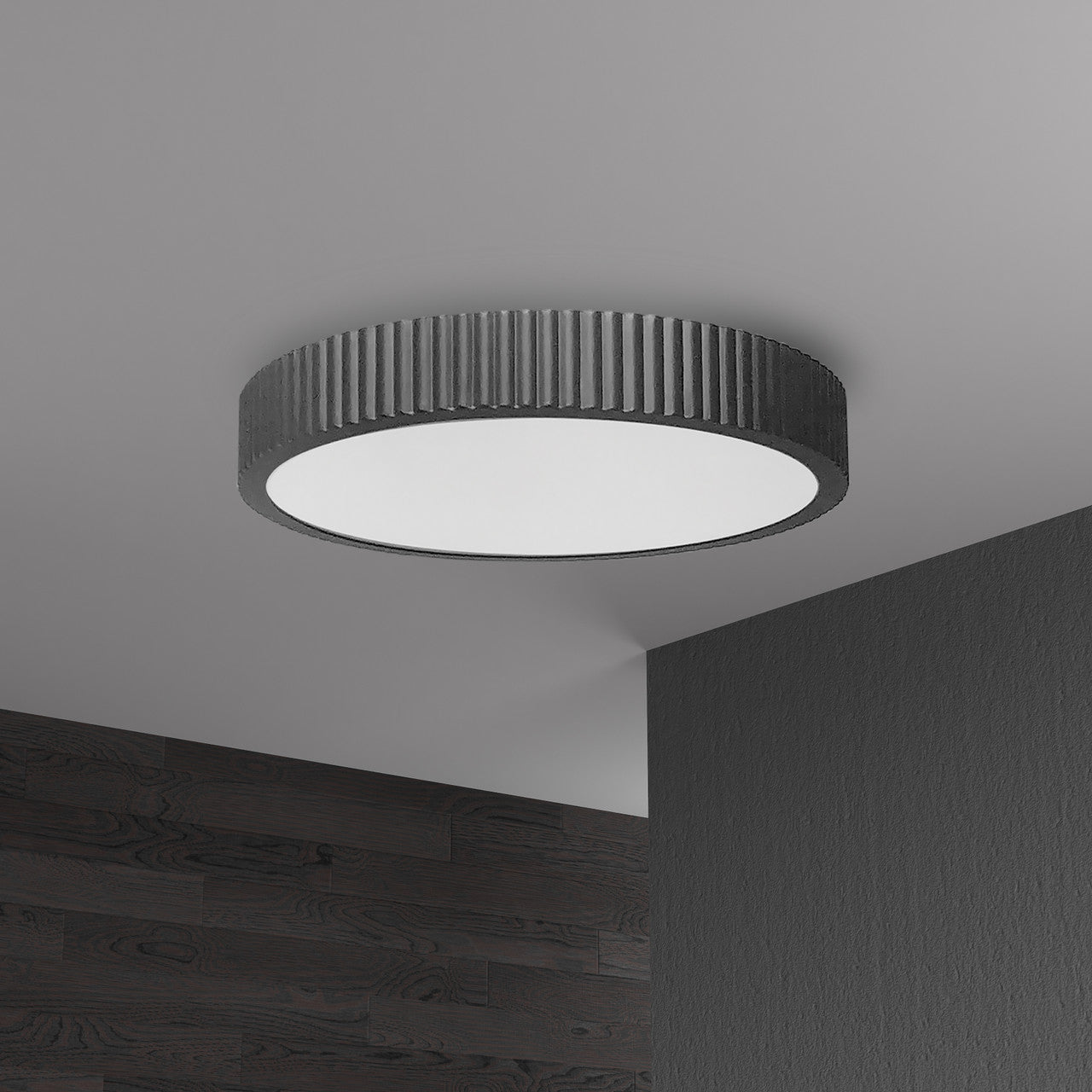 Dainolite 30W LED Flush mount, Matte Black with White Acrylic Diffuser NBO-1830LEDFH-MB