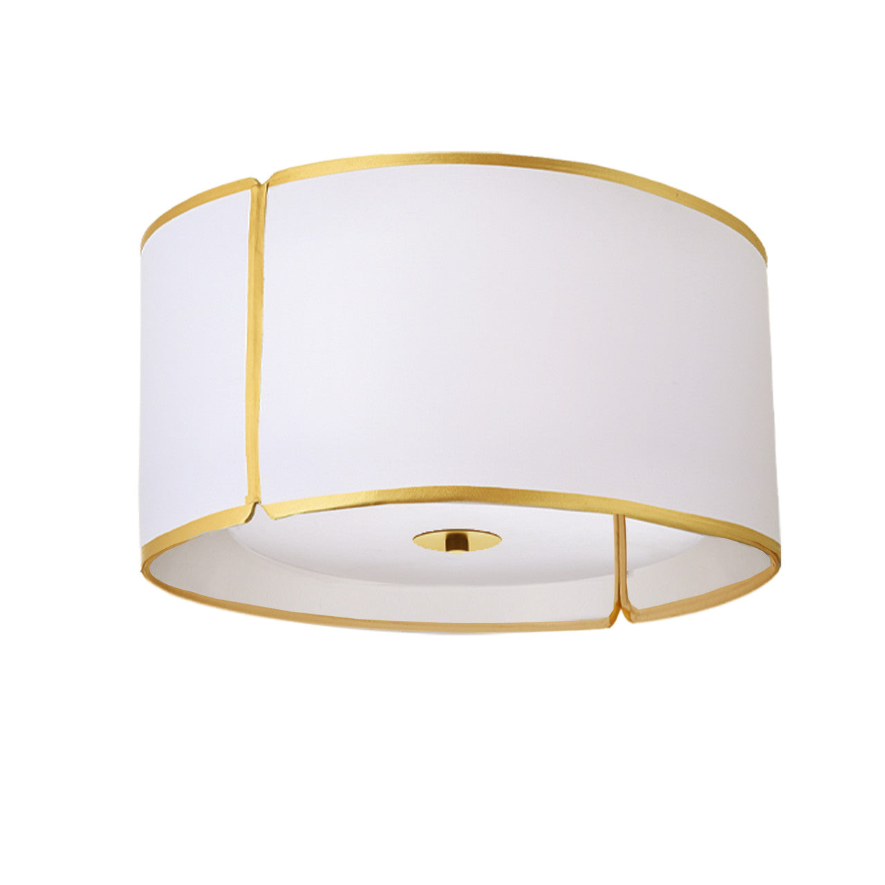 Dainolite 3 Light Notched Drum Flush Mount, Gold White Shade and Diff  NDR-153FH-GLD-WH