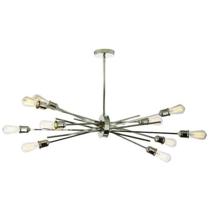 Dainolite 10 Light Horizontal Pendant, Burnished Chrome Finish  NEB-3910HP-BC