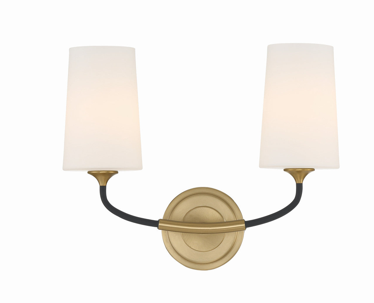 Crystorama Niles 2 Light Black Forged + Modern Gold Wall Mount NIL-70012-BF-MG