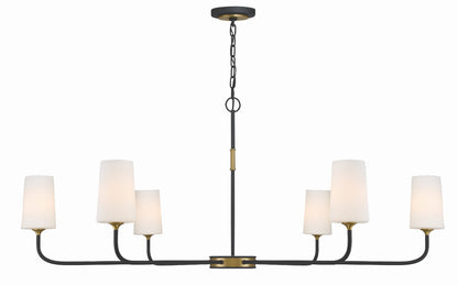 Crystorama Niles 6 Light Black Forged + Modern Gold Chandelier NIL-70016-BF-MG