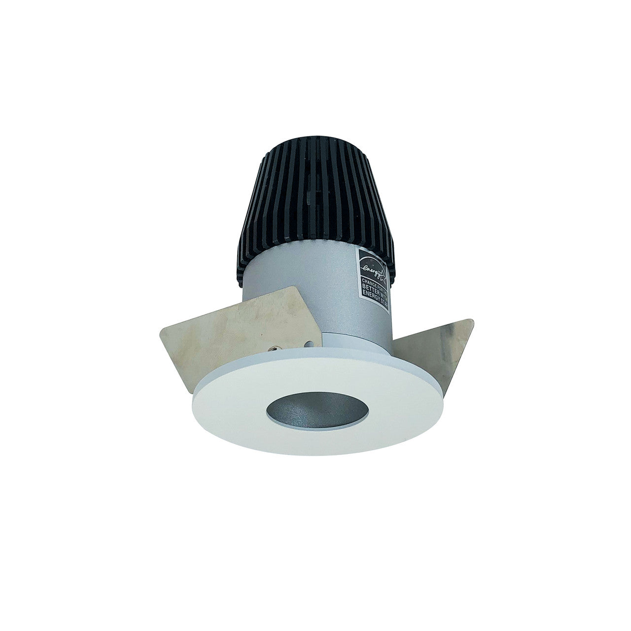 Nora Lighting 1" Iolite LED BWF Round Pinhole, 600lm, 2700K, Haze Pinhole / Matte Powder White Flange NIOB-1RPH27XHZMPW