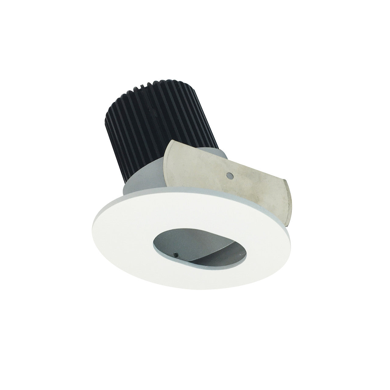 Nora Lighting 2" Iolite LED Round Adjustable Slot Aperture, 800lm / 14W, 5000K, Matte Powder White Slot Aperture / Matte Powder White Flange NIOB-2RSL50XMPW