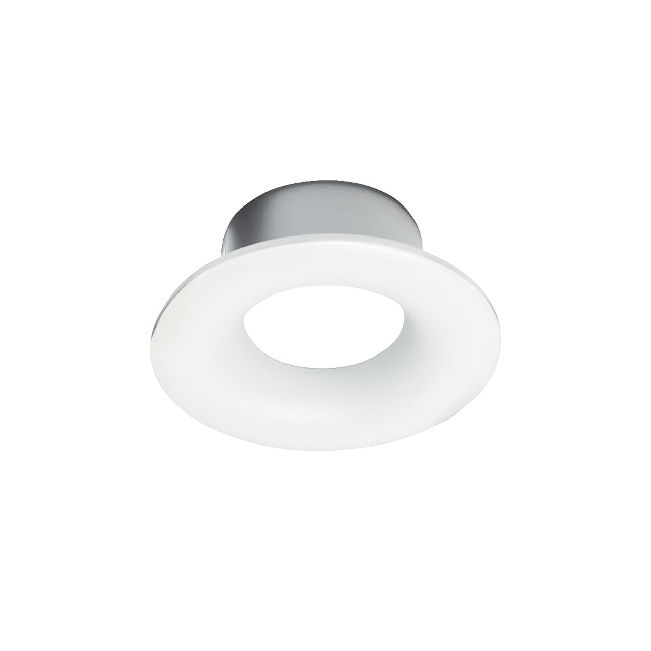 Nora Lighting 1" Iolite Can-less Round Bullnose Trim, Matte Powder White finish NIOC-1RNBMPW