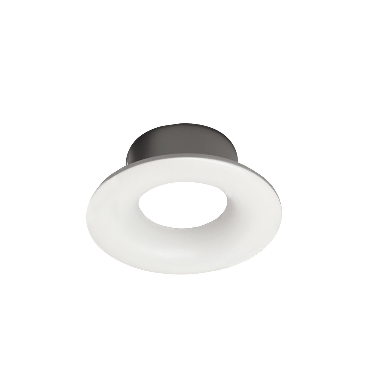 Nora Lighting 1" Iolite Can-less Round Bullnose Trim, White finish NIOC-1RNBWW