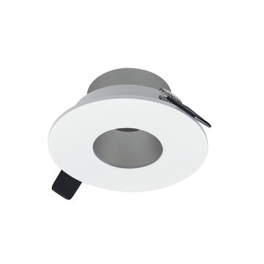 Nora Lighting 2" Iolite Can-less Round Pinhole Trim, Haze Pinhole / Matte Powder White Flange NIOC-2RPHHZMPW