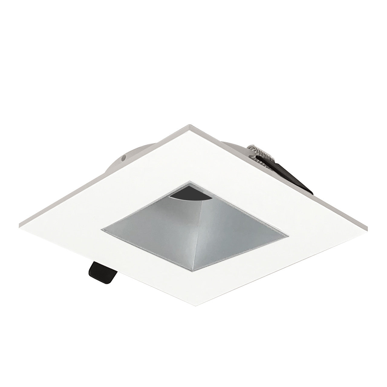 Nora Lighting 2" Iolite Can-less Square Downlight Trim, Haze Reflector / White Flange NIOC-2SNDSQHW