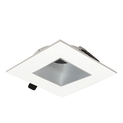 Nora Lighting 2" Iolite Can-less Square Downlight Trim, Haze Reflector / White Flange NIOC-2SNDSQHW