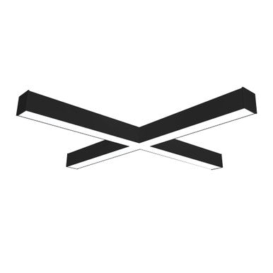 Nora Lighting "X" Shaped L-Line LED Direct Linear w/ Selectable Wattage & CCT, Black Finish NLINSW-X334B