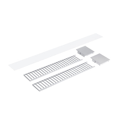 Nora Lighting Louver Accessory Set for NLUD-4334, Aluminum Louver, Aluminum End Caps NLUD-4LOUVAA