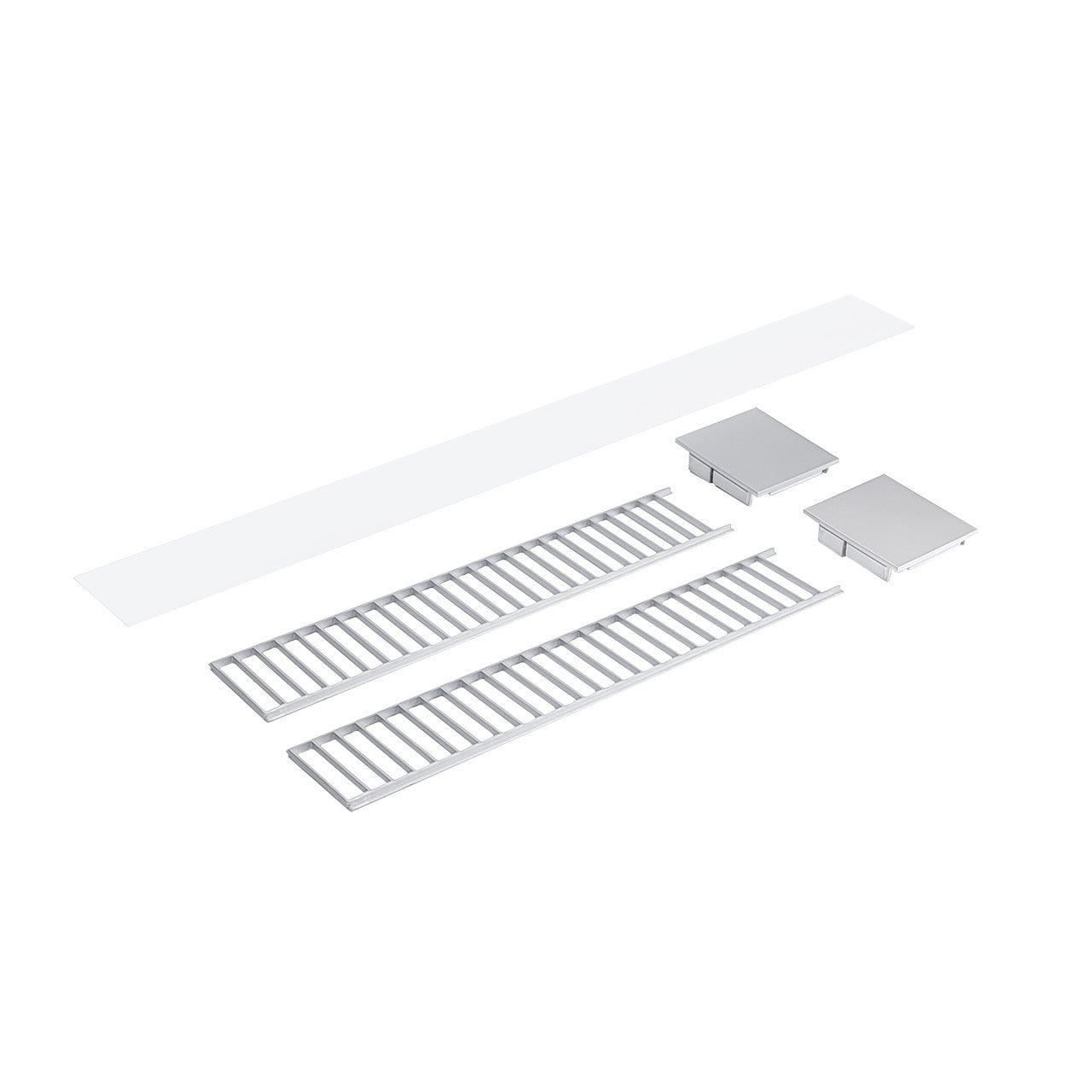 Nora Lighting Louver Accessory Set for NLUD-2334, Aluminum Louver, Aluminum End Caps NLUD-2LOUVAA