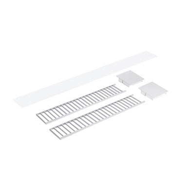 Nora Lighting Louver Accessory Set for NLUD-2334, Aluminum Louver, White End Caps NLUD-2LOUVAW