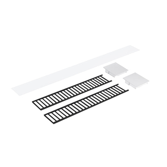 Nora Lighting Louver Accessory Set for NLUD-2334, Black Louver, White End Caps NLUD-2LOUVBW