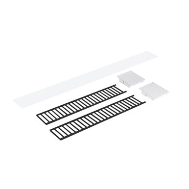 Nora Lighting Louver Accessory Set for NLUD-2334, Black Louver, White End Caps NLUD-2LOUVBW