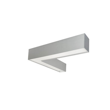 Nora Lighting "L" Shaped L-Line LED Indirect/Direct Linear, 3781lm / Selectable CCT, Aluminum Finish, with Motion Sensor NLUD-L334A/OS