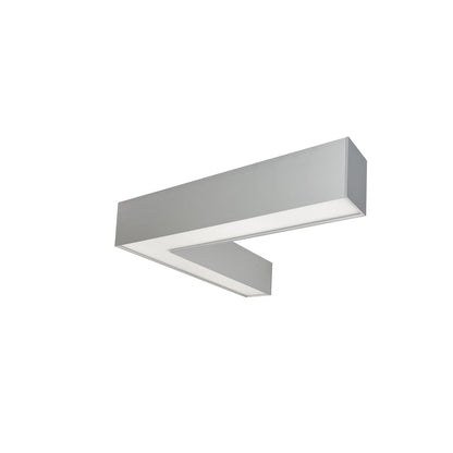 Nora Lighting "L" Shaped L-Line LED Indirect/Direct Linear, 3781lm / Selectable CCT, Aluminum Finish NLUD-L334A