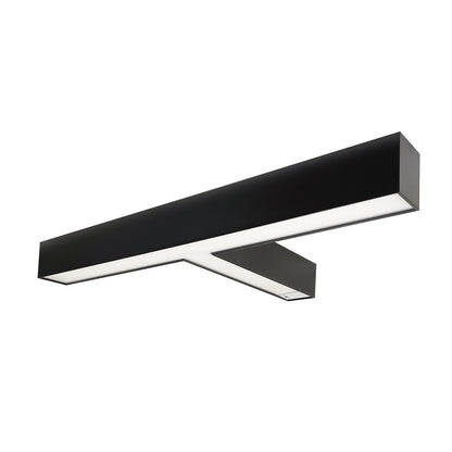 Nora Lighting "T" Shaped L-Line LED Indirect/Direct Linear, 5027lm / Selectable CCT, Black Finish, with Motion Sensor NLUD-T334B/OS