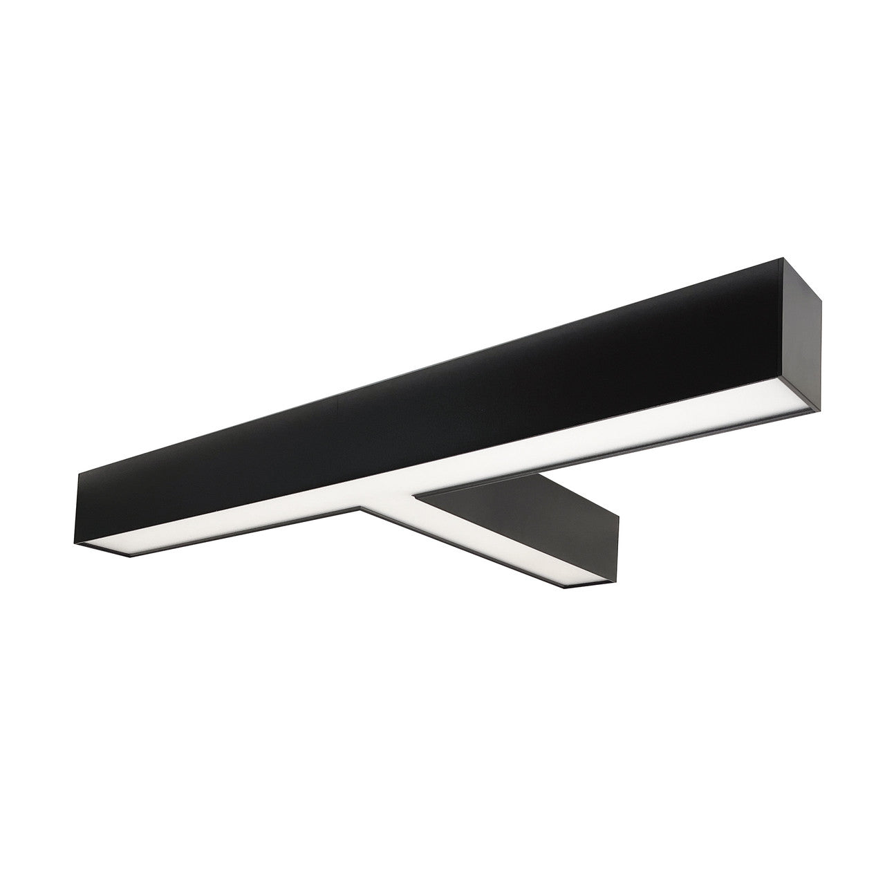 Nora Lighting "T" Shaped L-Line LED Indirect/Direct Linear, 5027lm / Selectable CCT, Black Finish NLUD-T334B