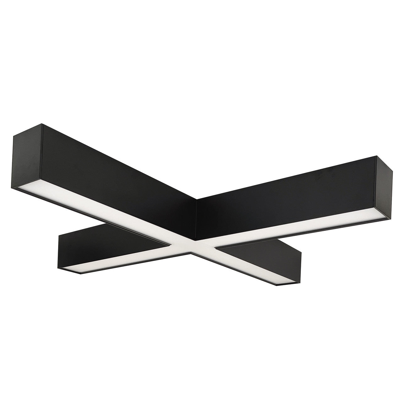 Nora Lighting "X" Shaped L-Line LED Indirect/Direct Linear, 6028lm / Selectable CCT, Black finish NLUD-X334B