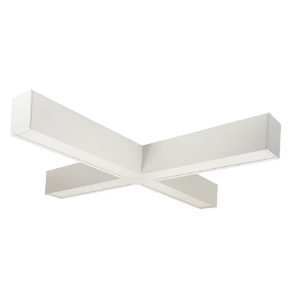 Nora Lighting "X" Shaped L-Line LED Indirect/Direct Linear, 6028lm / Selectable CCT, White finish NLUD-X334W