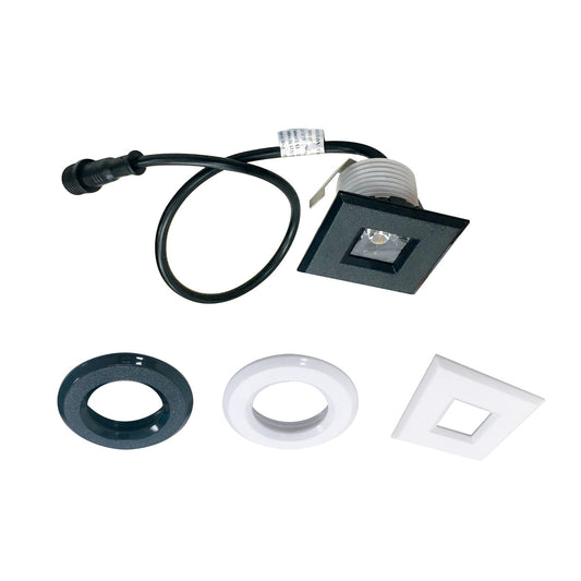 Nora Lighting 1" M1 LED Miniature Recessed, 3000K, (2) Black & (2) White Plastic Trims NM1-17030X2PBW