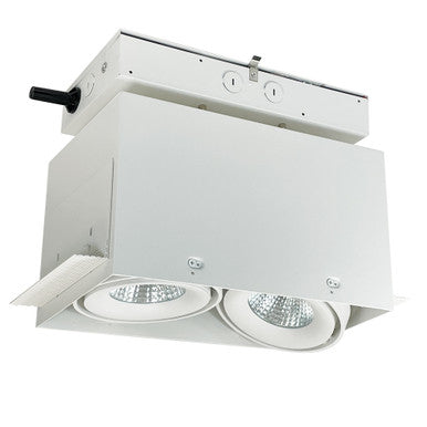 Nora Lighting LED Trimless 2-Head MLS Housing, 30W / 2100lm per Head, 3500K, 32-Degrees Flood, White, 120-277V 0-10V Dimming NMRTLG-12D6L1935W