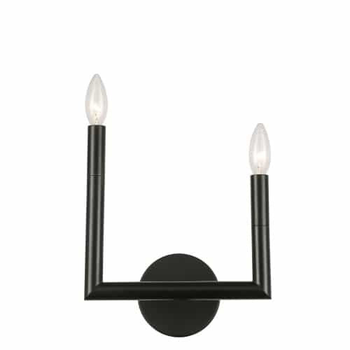 Dainolite 2 Light Incandescent Wall Sconce, Matte Black  NOR-L-112W-MB