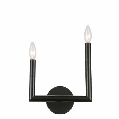 Dainolite 2 Light Incandescent Wall Sconce, Matte Black  NOR-R-112W-MB