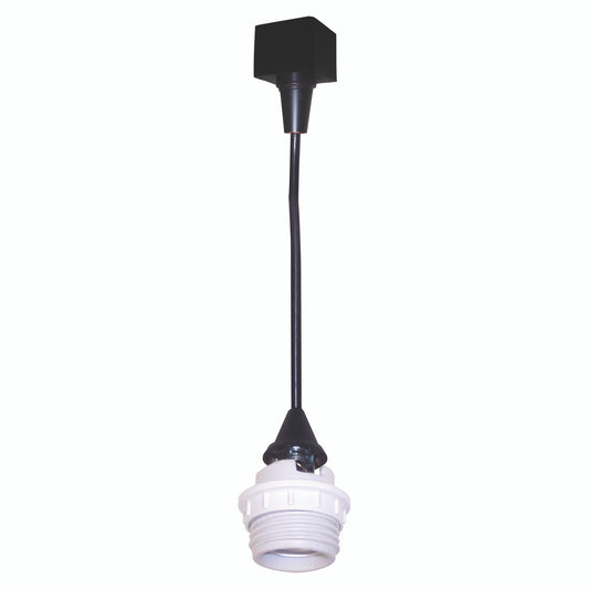 Nora Lighting Track Mounted Line Voltage Pendant Cord, 8'-6" length, Medium Base, 100W Max, Black NTH-161B