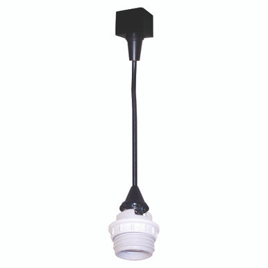 Nora Lighting Track Mounted Line Voltage Pendant Cord, 8'-6" length, Medium Base, 100W Max, Black NTH-161B