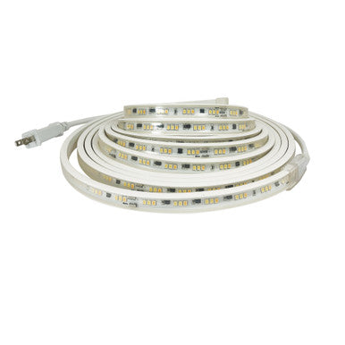 Nora Lighting 120V Continuous LED Tape Light, 150-ft, 330lm / 3.6W per foot, 3000K, w/ Mounting Clips and 8' Cord & Plug NUTP13-W150-12-930/CP