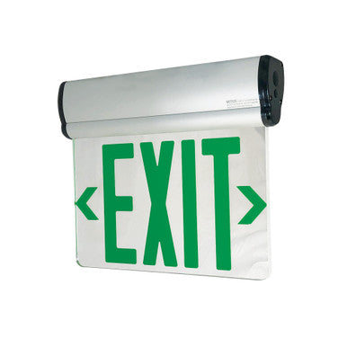 Nora Lighting Surface Adjustable LED Edge-Lit Exit Sign, Battery Backup, 6" Green Letters, Double Face / Mirrored Acrylic, Aluminum Housing NX-812-LEDG2MA