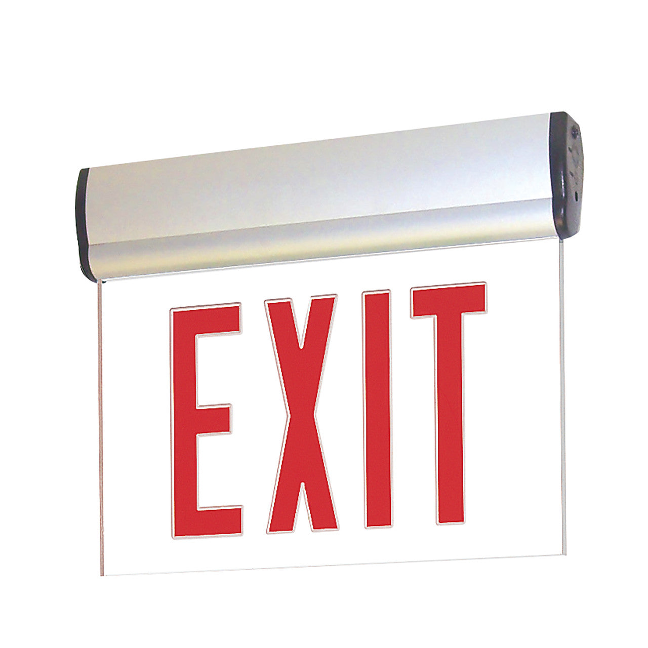 Nora Lighting Surface Adjustable LED Edge-Lit Exit Sign, AC only, 6" Red Letters, Single Face / Clear Acrylic, Aluminum Housing NX-810-LEDRCA