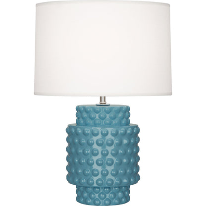 Robert Abbey  Steel Blue Dolly Accent Lamp in Steel Blue Glazed Textured Ceramic OB801