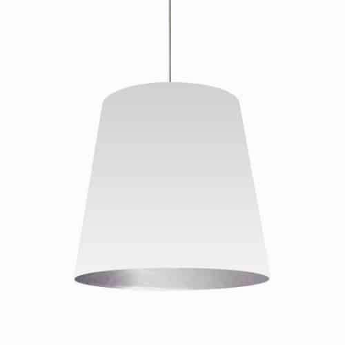 Dainolite 1 Light Tapered Drum Pendant with White on Silver Shade OD-L-691