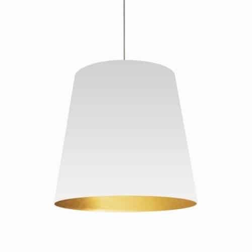 Dainolite 1 Light Tapered Drum Pendant with White on Gold Shade OD-L-692